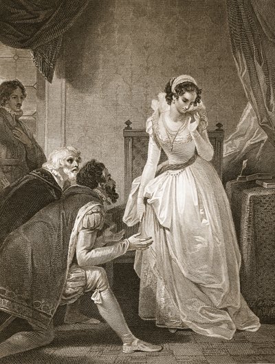 Lady Jane Grey declining the crown, engraved by W. Bromley, illustration from David Hume